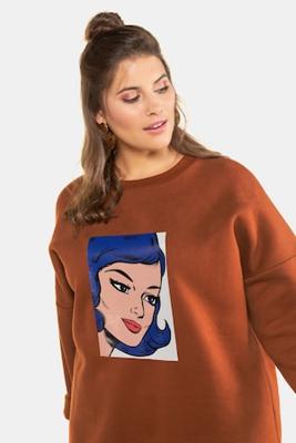Ulla Popken Sweatshirt, oversized, comicprint - Grote Maten