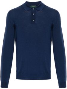 Zanone fine-knit polo shirt - Bleu