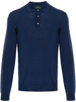 Zanone fine-knit polo shirt - Bleu - thumbnail