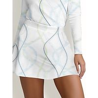 Dames Tennisrok Golfrok Ademend Sneldrogend Vochtregelerend Tenniskleding Golfkleding Normale pasvorm 2 in 1 Zak voor golftee Gestreept Zomer Tennis Golf Augurkbal miniinthebox