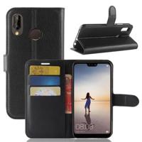 Huawei P20 Lite Wallet Case met Magnetische Sluiting - Zwart - thumbnail