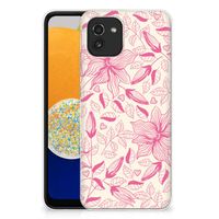 Samsung Galaxy A03 TPU Case Pink Flowers - thumbnail