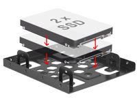 Delock 21324 Aluminium inbouwframe 2 x 2,5 tot 3,5 zwart - thumbnail