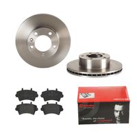 Remmenset, remschijf BREMBO, Remschijftype: Binnen geventileerd, Inbouwplaats: Vooras, u.a. für Renault, Opel, Nissan - thumbnail