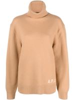 A.P.C. pull Edward à logo en intarsia - Marron