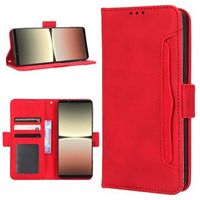 Vintage Series Sony Xperia 5 IV Wallet Hoesje met Kaarthouder - Rood - thumbnail