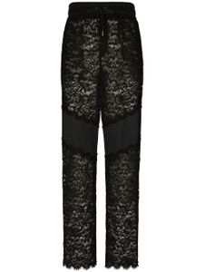 Dolce & Gabbana pantalon de jogging en dentelle Cordonetto - Noir