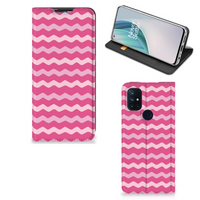 OnePlus Nord N10 5G Hoesje met Magneet Waves Pink - thumbnail