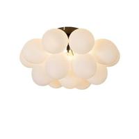 QAZQA Art deco plafondlamp zwart met opaal glas 4-lichts - Uvas