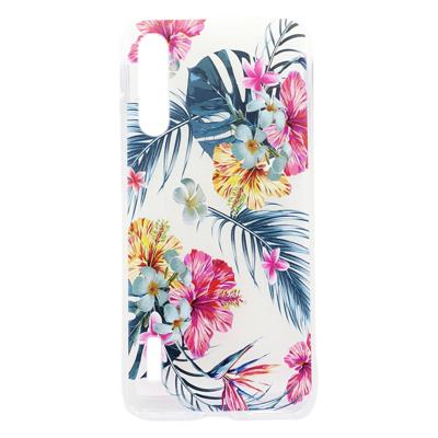 Shop4 - Xiaomi Mi A3 Hoesje - Zachte Back Case Bloemen en Bladeren Gekleurd