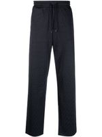 Emporio Armani pantalon de jogging à motif en jacquard - Bleu - thumbnail