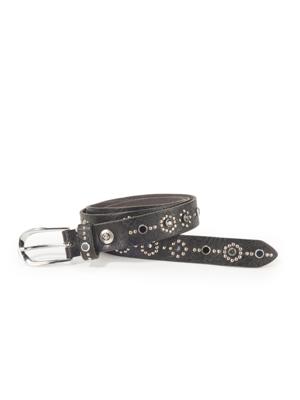 Riem met bloemmotief Van b.belt zwart