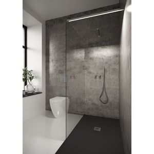 Inloopdouche Bellezza Bagno StabiLight 110x195 cm 8 mm Helder Glas Antikalk Inclusief Stabilisatiestang Met Verlichting Chroom Bellezza Bagno