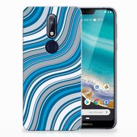 Nokia 7.1 TPU bumper Waves Blue - thumbnail