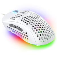 Pro M4: Ultra Light USB-bekabelde muis: resolutie 12800 dpi, 6 programmeerbare toetsen (Huano-schakelaars) versnelling 20 G, snelheid 60 IPS, frequentie 1000 Hz, ultralicht, 67,5 gram (wit)