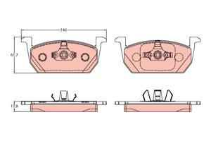 Remblokkenset, schijfrem TRW, u.a. fÃ¼r Seat, VW, Audi, Skoda