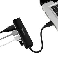 LogiLink UA0295 interface hub USB 3.2 Gen 1 (3.1 Gen 1) Type-A 5000 Mbit/s Zwart - thumbnail