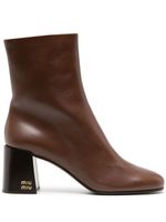 Miu Miu bottines en cuir 65 mm - Marron