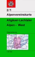 Wandelkaart 02/1 Alpenvereinskarte Allgäuer-Lechtaler Alpen, West | Al - thumbnail