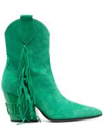 Philipp Plein bottines en daim à franges 75 mm - Vert