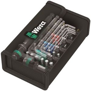 Wera Kraftform Kompakt 100 05057460001 Bitset 52-delig Plat, Kruiskop Pozidriv, Kruiskop Phillips, Binnen-Torx, Inbus Bitset