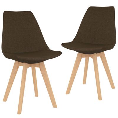 Vidaxl Eetkamerstoelen 2 St Stof Bruin
