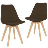 Vidaxl Eetkamerstoelen 2 St Stof Bruin