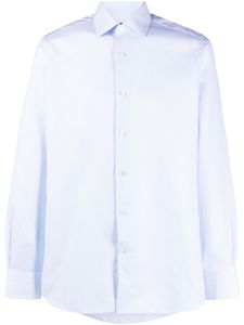 Zegna chemise en coton à fines rayures - Bleu