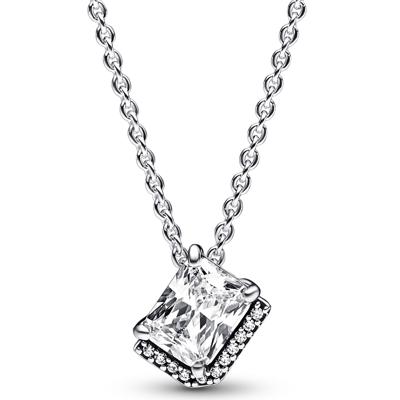 Pandora 392388C01 Ketting Rectangular Sparkling Halo zilver-zirconia wit 45 cm Pandora 392388C01 Ketting Rectangular Sparkling Halo zilver-zirconia wit 45 cm