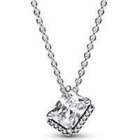 Pandora 392388C01 Ketting Rectangular Sparkling Halo zilver-zirconia wit 45 cm