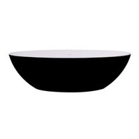 Best Design Vrijstaand Bad Solid Surface 180 x 85 cm Bicolor Mat Zwart/Wit