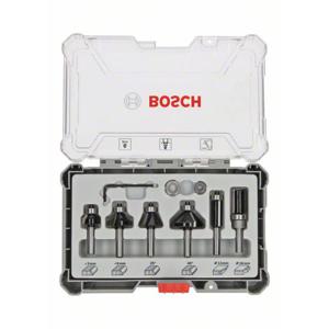 Rand- en kantfreesset, 6 mm schacht, 6-delig Bosch Accessories 2607017468