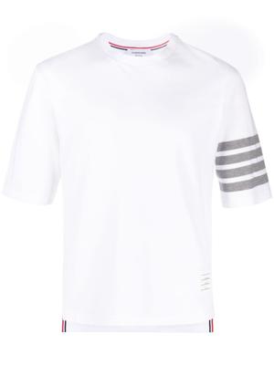 Thom Browne T-shirt met vier strepen - Wit