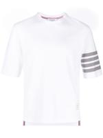 Thom Browne T-shirt met vier strepen - Wit