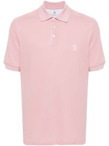 Brunello Cucinelli polo en coton piqué à logo imprimé - Rose