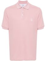 Brunello Cucinelli polo en coton piqué à logo imprimé - Rose - thumbnail