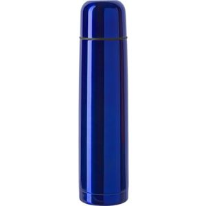 RVS thermosfles/isoleerkan 1 liter blauw