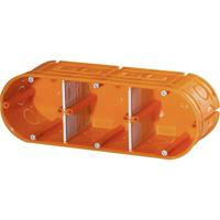 f-tronic Inbouwdoos massief, 3-voudig, 63mm diep, UP30, inhoud: 5, zwart, 5 stuks