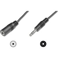 Digitus AK-510200-050-S Jackplug Audio Aansluitkabel [1x Jackplug male 3,5 mm - 1x Jackplug female 3,5 mm] 5.00 m Zwart Afgeschermd (enkel), Rond - thumbnail