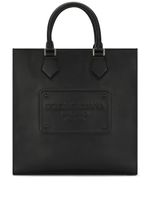 Dolce & Gabbana sac cabas en cuir à logo embossé - Noir