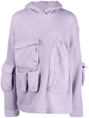 Who Decides War pocketed long-sleeve hoodie - Paars