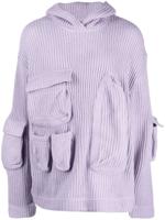 Who Decides War pocketed long-sleeve hoodie - Paars