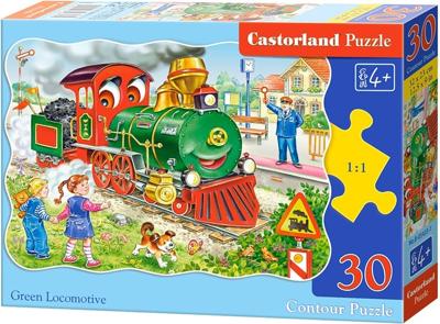 Castorland legpuzzel Green Locomotive junior karton 30 stukjes Castorland legpuzzel Green Locomotive junior karton 30 stukjes