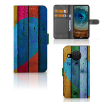 Nokia X10 | Nokia X20 Book Style Case Wood Heart - Cadeau voor je Vriend