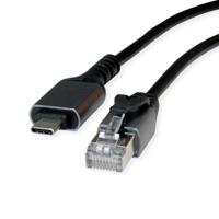 VALUE usb 3.2 Gen 2 type C naar gigabit ethernet converterkabel, zwart, 2m