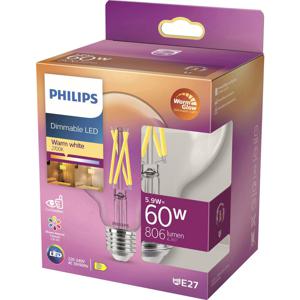 Philips Lighting 871951432395700 LED-lamp Energielabel D (A - G) E27 Globe 6 W = 60 W Warmwit (Ø x l) 95 mm x 137 mm 1 stuk(s)