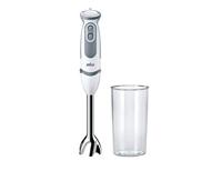 Braun Stabmixer MQ 5200WH - MultiQuick 5 Vario Pürierstab mit Edelstahl Mixfuß, 1000 Watt, inkl. 600 ml Mix- & Messbecher, weiß/grau