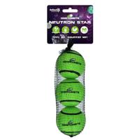 Dog Comets Neutron Star - Ø6 cm - Hondenspeelgoed - Hondenbal - Bouncing Tennisbal - Met Piep - Groen - 3 Stuks