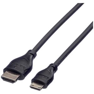 ROLINE Monitorkabel HDMI High Speed met Ethernet, HDMI Male - Mini HDMI Male, 0,8 m