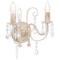 vidaXL Wandlamp met kralen 2xE14 antiekwit